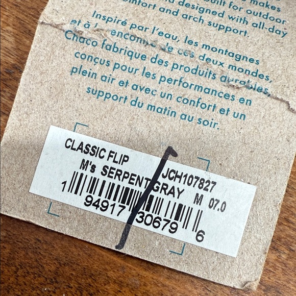 Chaco Sandals Mens 7 Classic Flip Flop Thong Serpent Gray Camp Outdoor - Picture 12 of 14